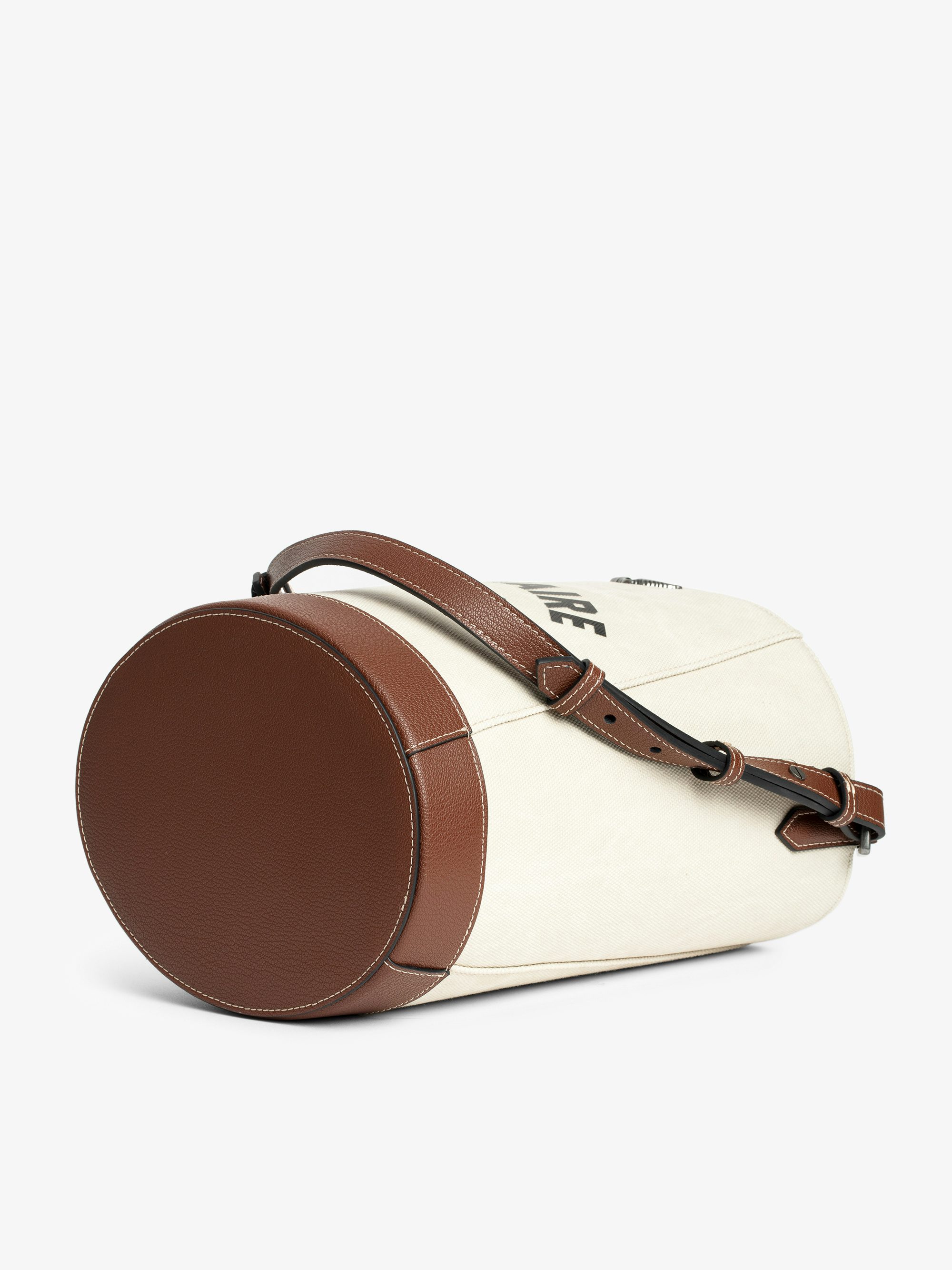 Z Bucket Voltaire Bag - Canvas and grained leather bucket bag with adjustable strap and wing signature.